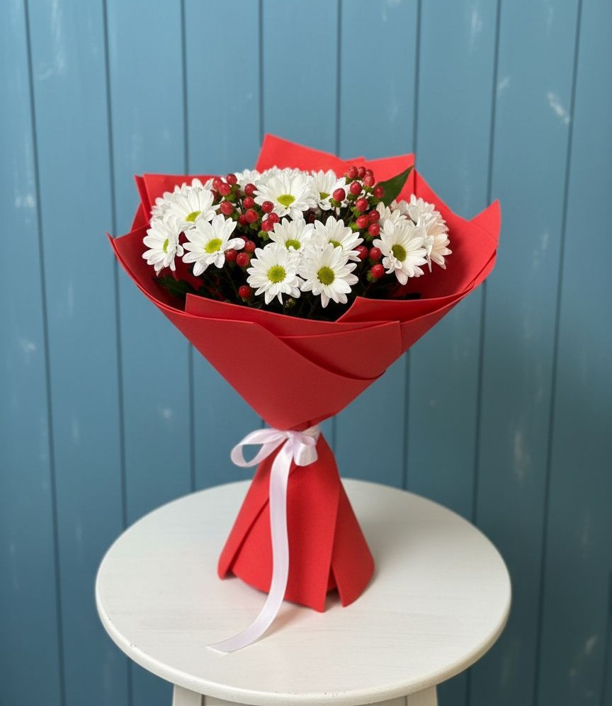 Букет цветов из: Хризантемы в Усинске