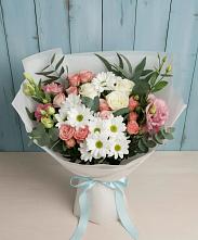 Букет цветов из:  Розы, Лизиантусы и Хризантемы в Усинске