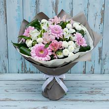 Букет цветов из:  Герберы, Альстромерии и Хризантемы в Усинске