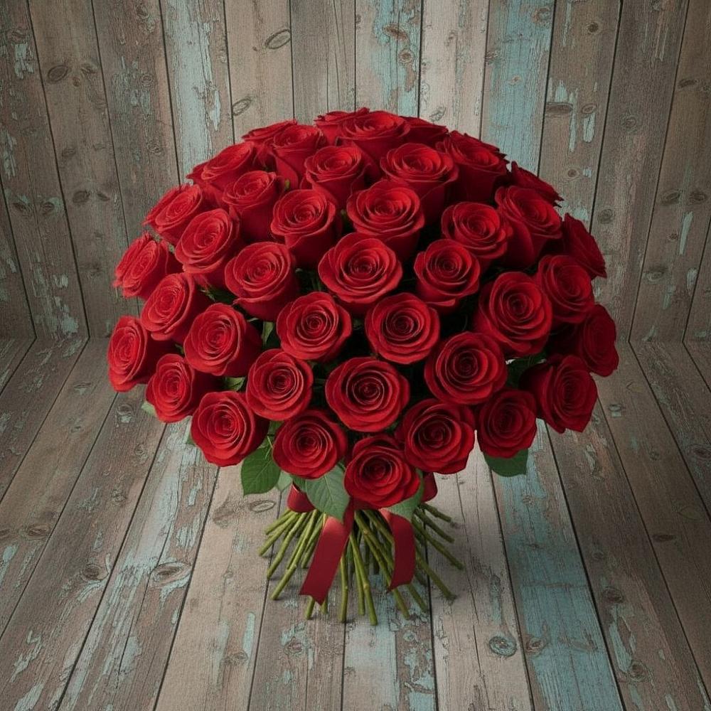 Букет 55 Красных роз Фридом в Усинске