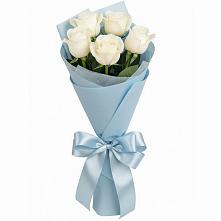 Букет 5 Белых роз Проуд в Усинске