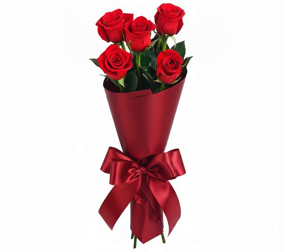 Букет 5 Красных роз Эдлесс Лав в Усинске