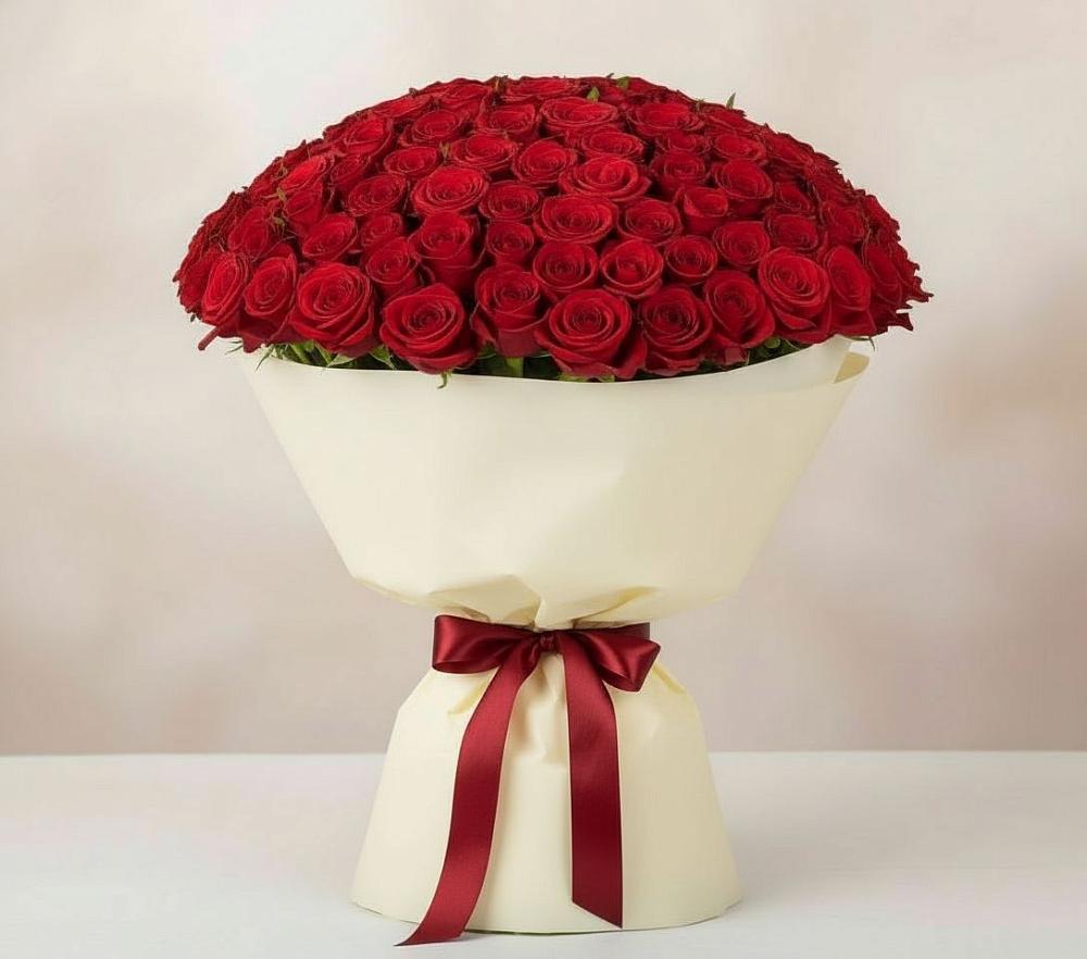 Букет 101 Красная роза Милано в Усинске