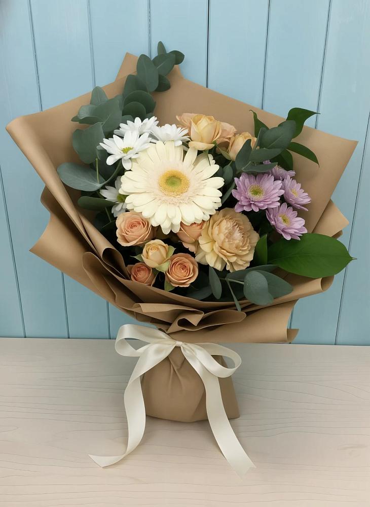 Букет цветов из: Герберы и Хризантемы в Усинске