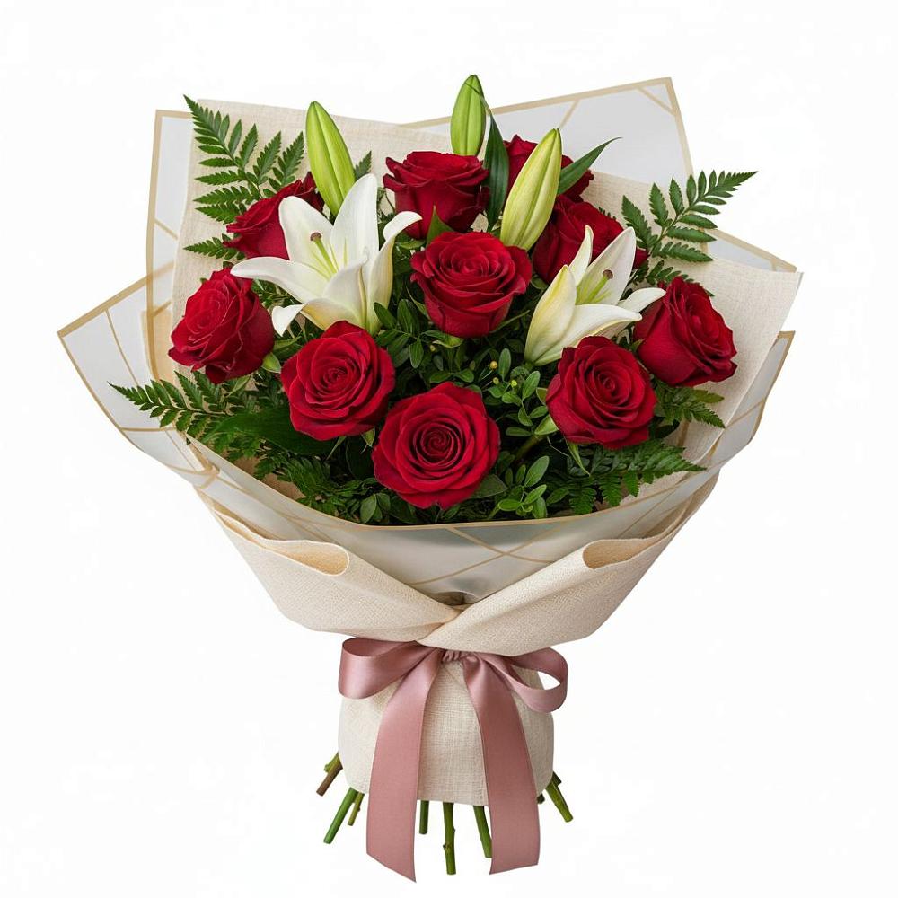 Букет цветов из: Лилии и Розы в Усинске