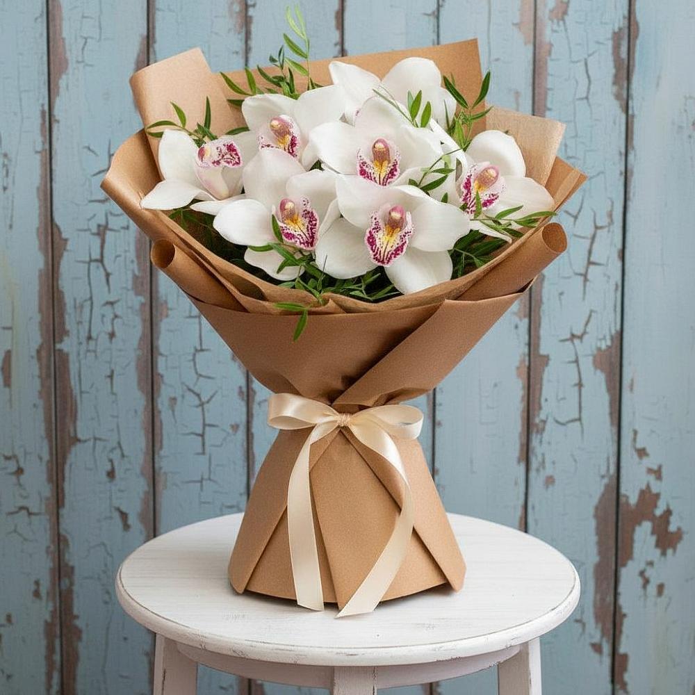 Букет цветов из: Орхидеи и Розы в Усинске