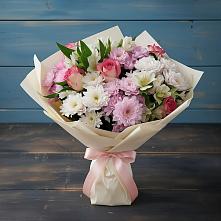 Букет цветов из:  Хризантемы, Альстромерии и Розы в Усинске