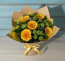 Букет цветов из:  Герберы и Хризантемы в Усинске