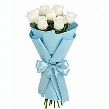 Букет 7 белых роз Проуд в Усинске