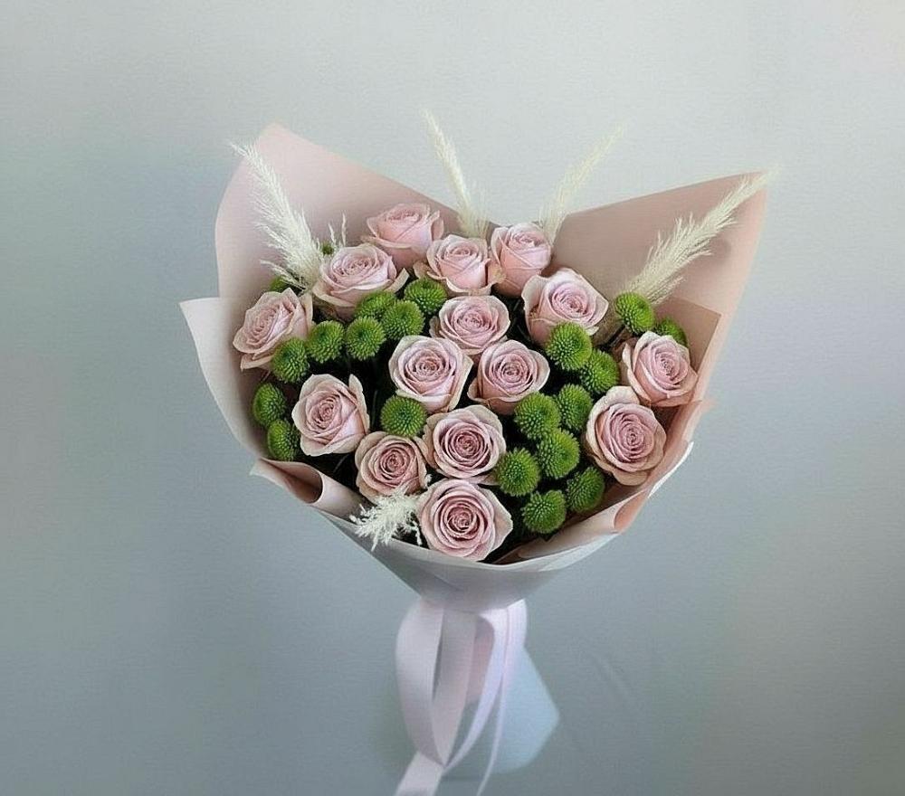 Букет цветов из: Розы и Хризантемы в Усинске