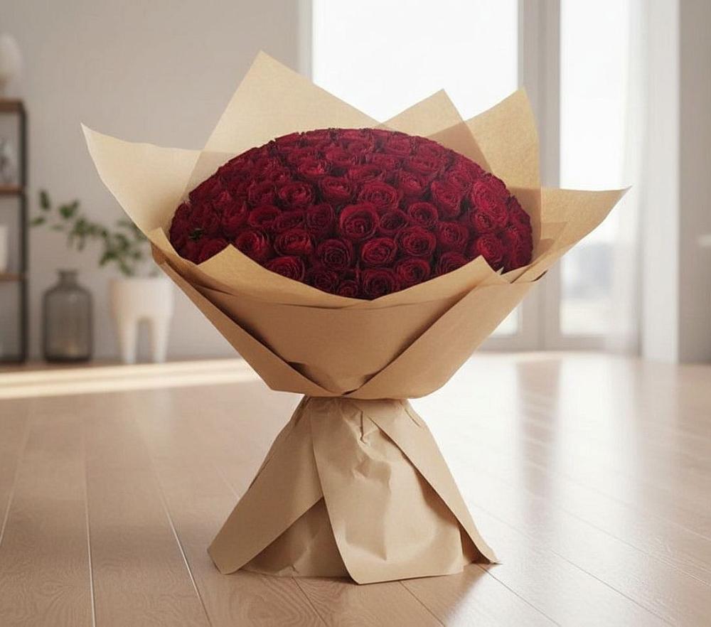 Букет 101 Красная роза в Усинске