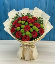 Букет цветов из:  Розы и Хризантемы в Усинске