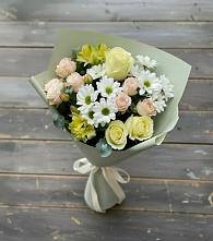 Букет цветов из:  Альстромерии, Розы и Хризантемы в Усинске
